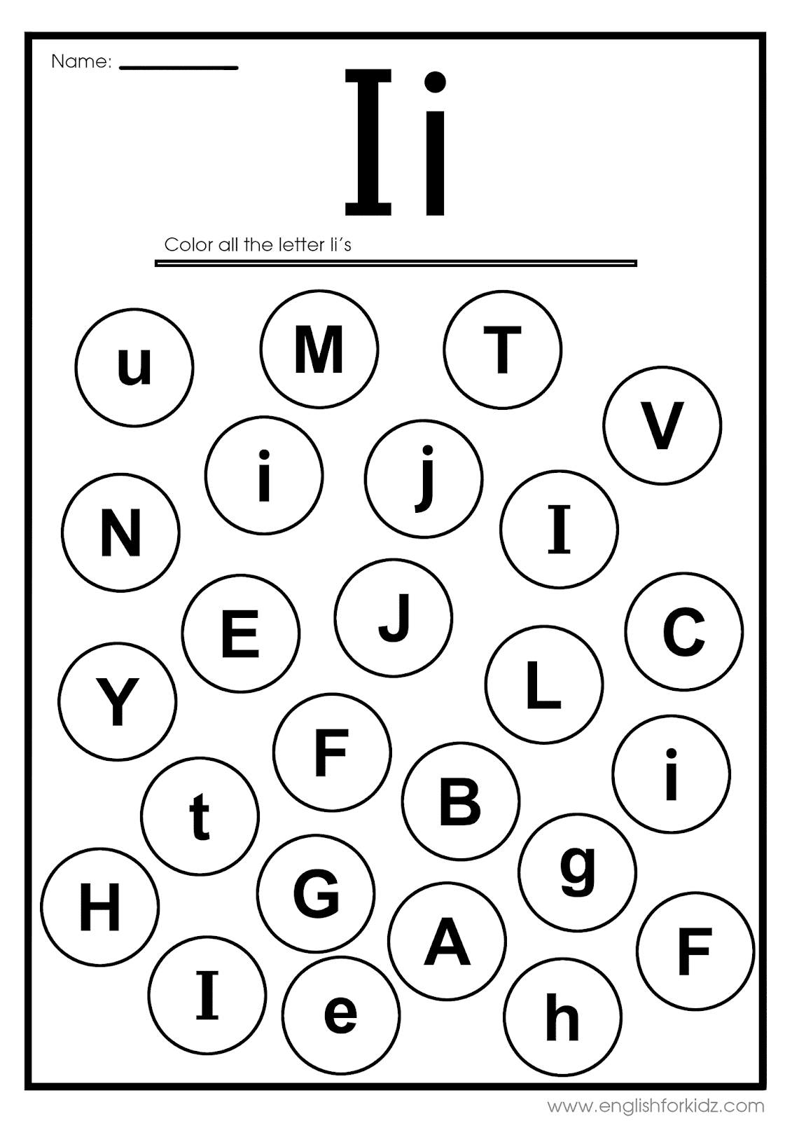 English For Kids Step By Step Letter I Worksheets Flash Cards Coloring Pages