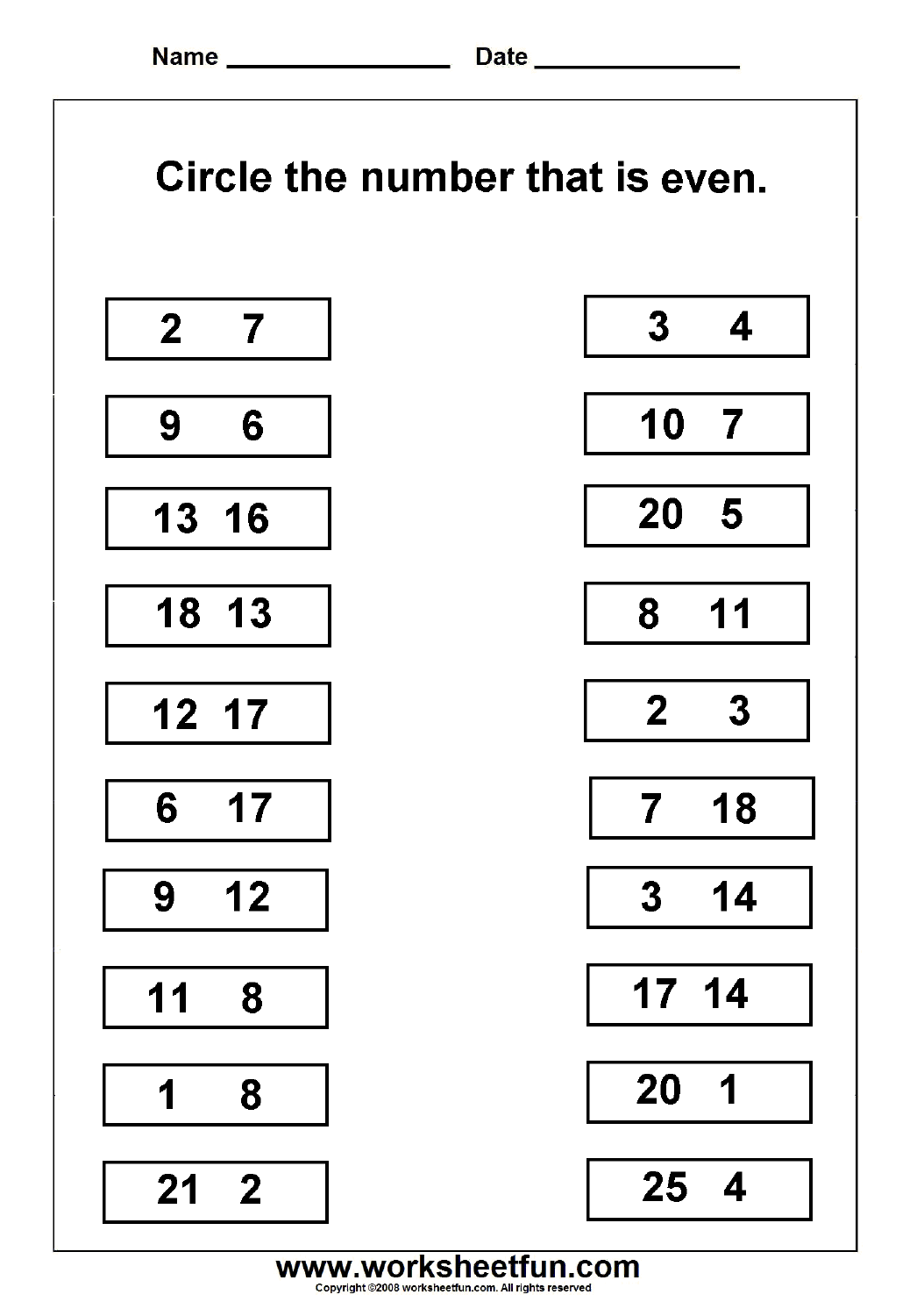Even U0026amp Odd Numbers 2 Worksheets Number Worksheets Kindergarten Worksheets Library