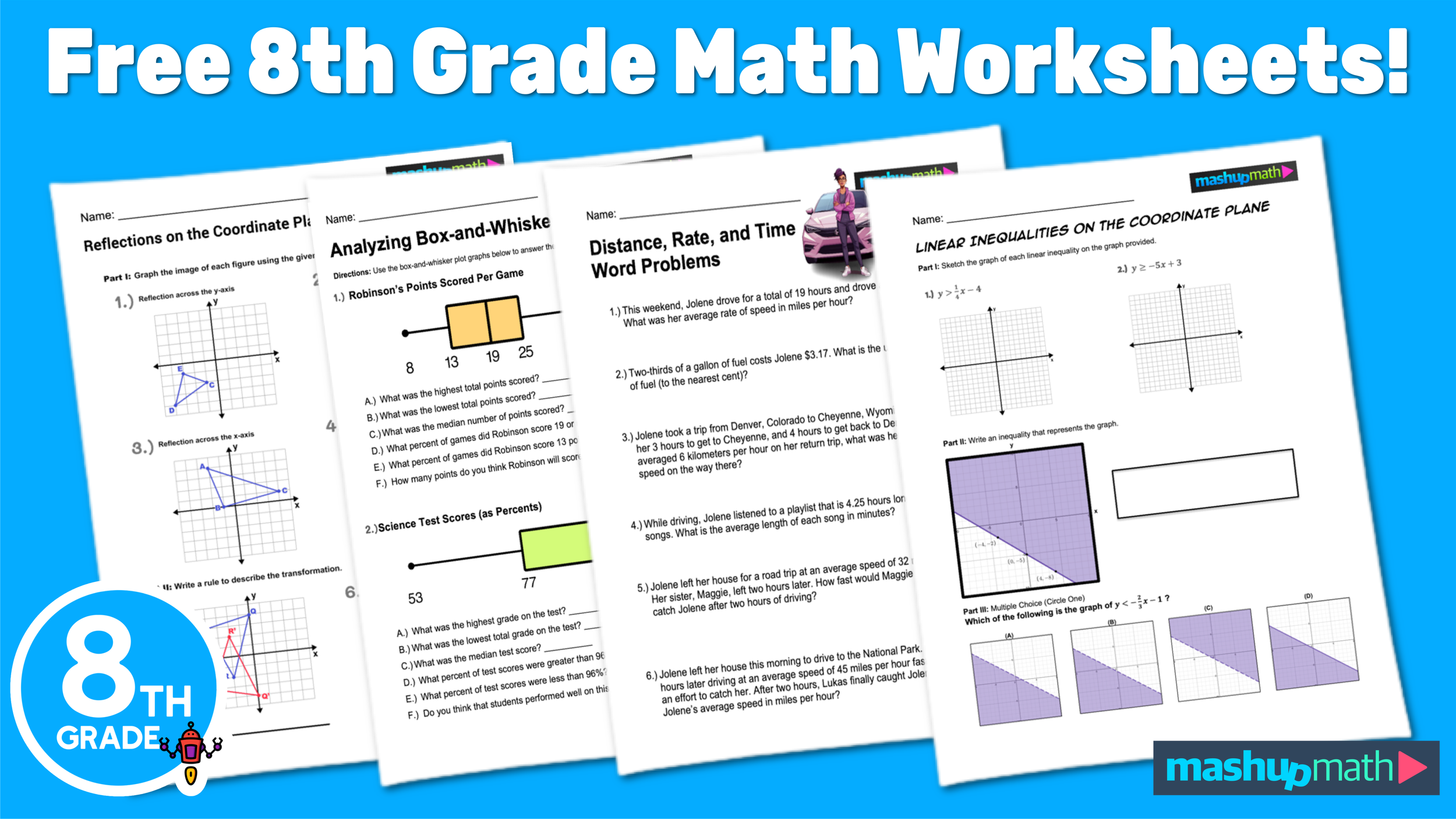 Free 8th Grade Math Worksheets Printable W Answers Mashup Math