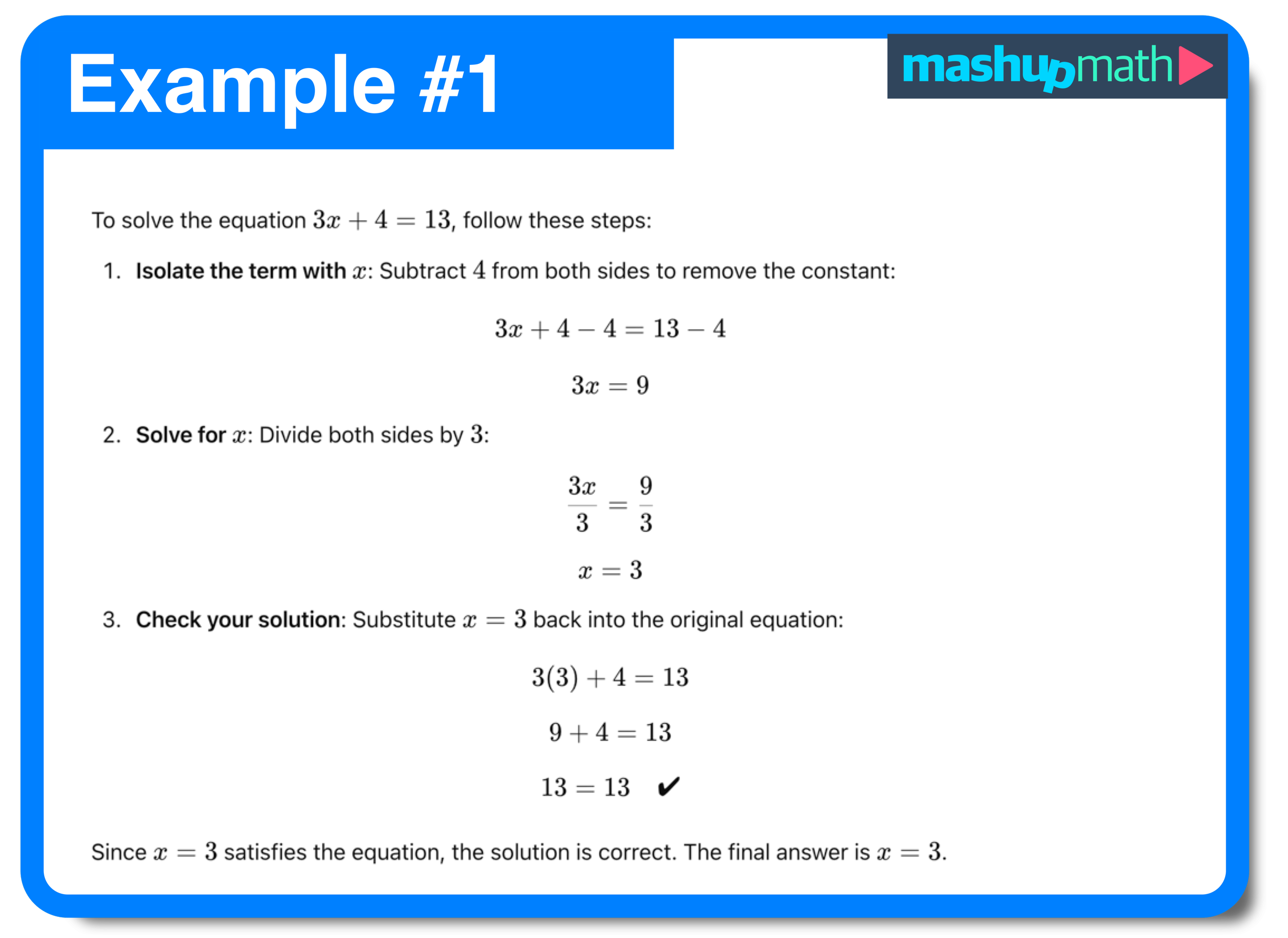 Free Multi Step Equations Worksheets Mashup Math