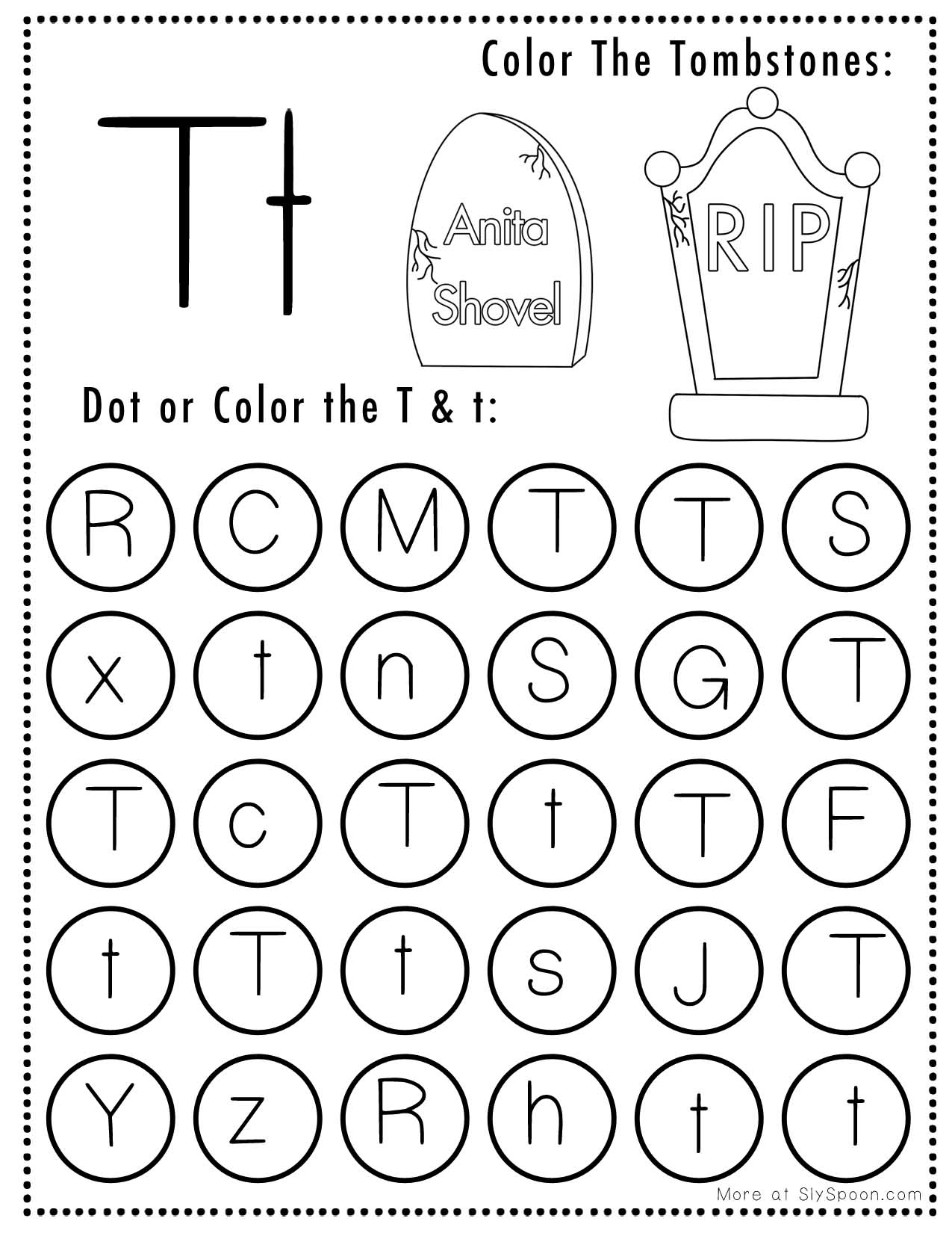 Free Printable Letter T Worksheets Sly Spoon