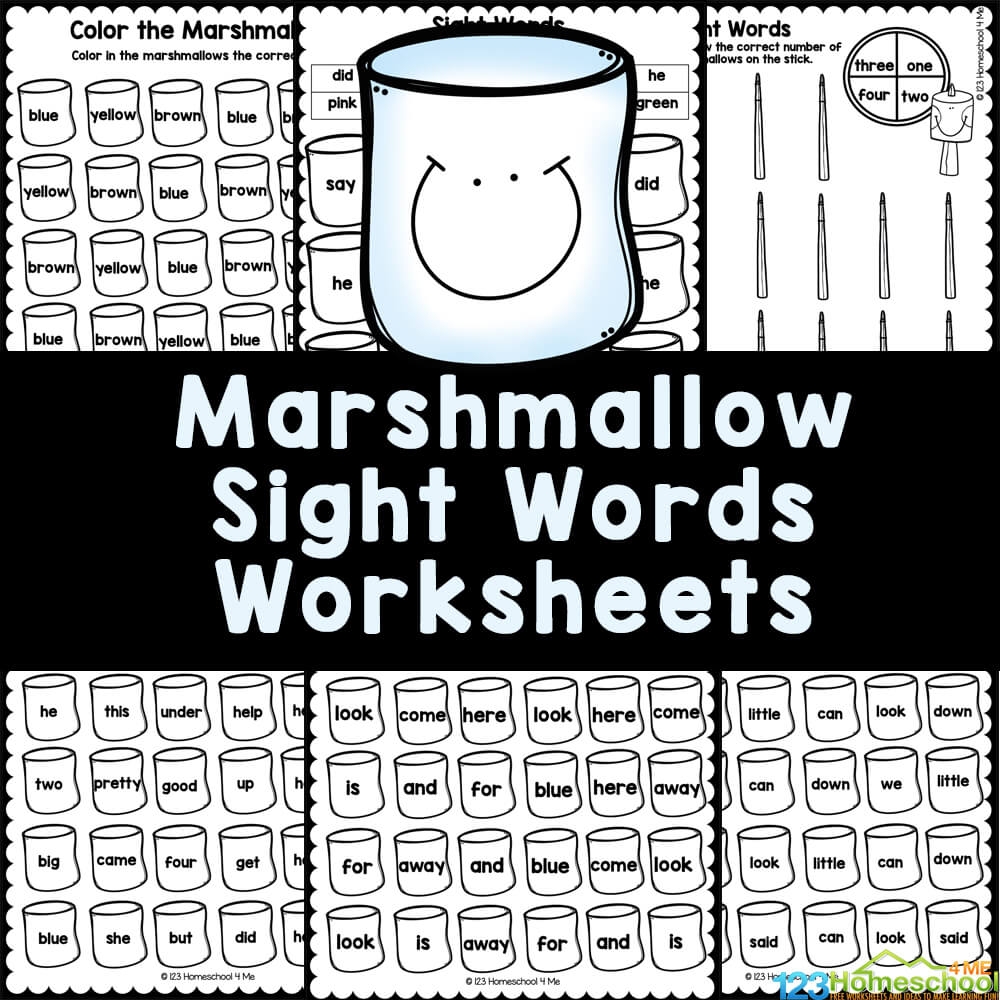 FREE Printable Marshmallow Sight Words Activities