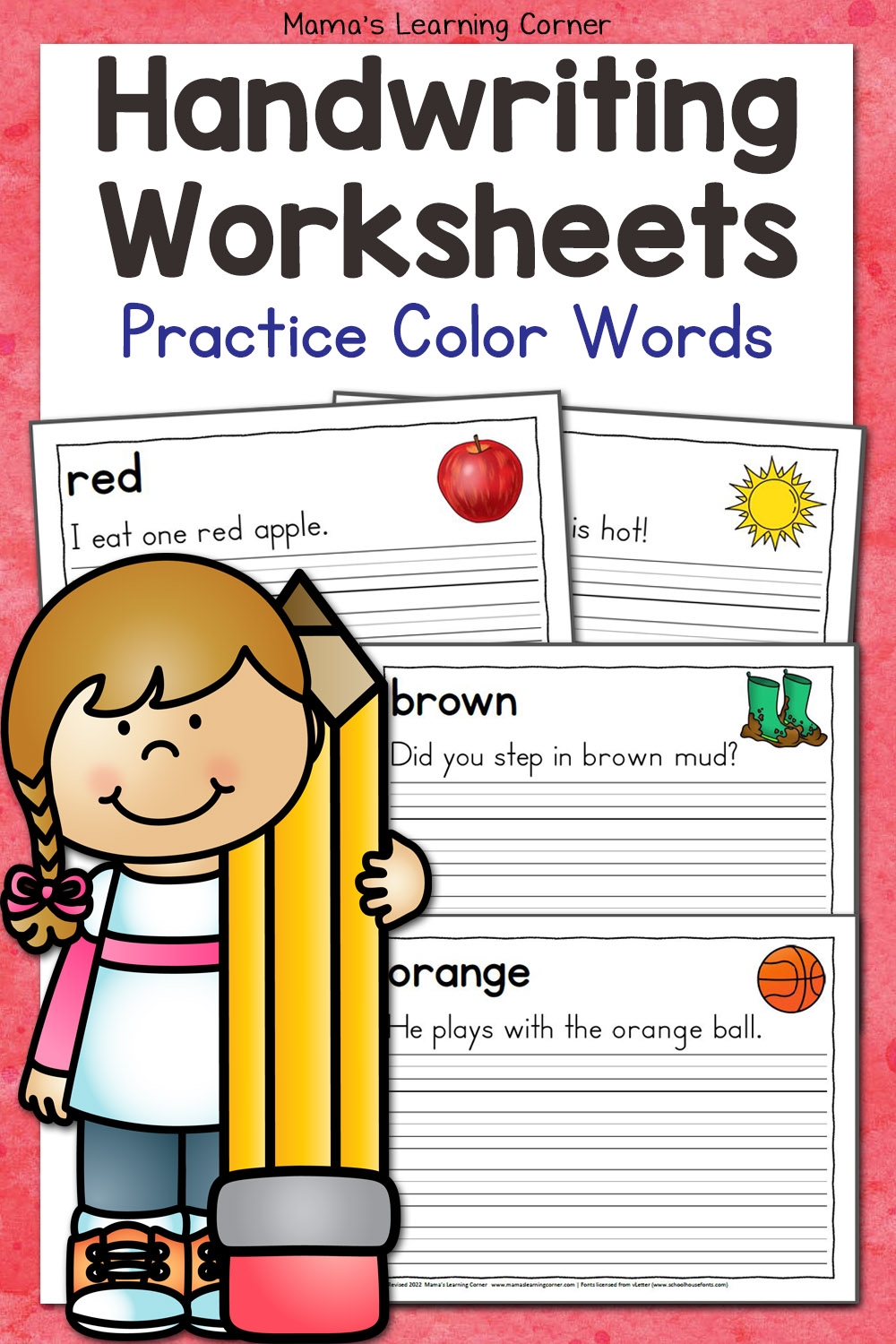 Handwriting Worksheets For Kids Color Words Mamas Learning Corner