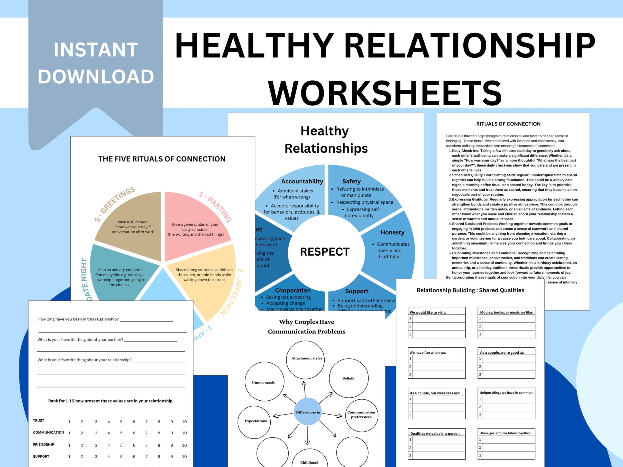 Healthy Relationship Worksheets Couples Therapy Couples Counseling Worksheets For Improved Communication