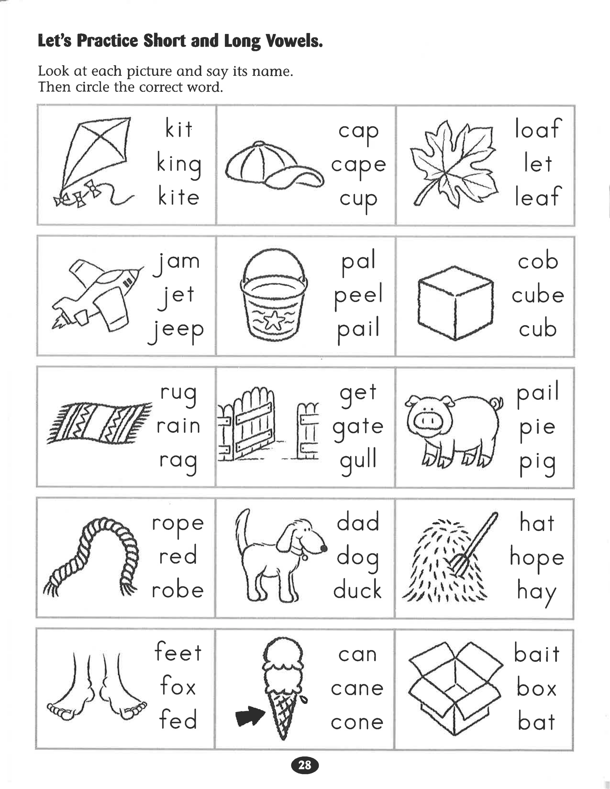 Kindergarten Long Vowel Worksheet Fun Learning Activities For Kids