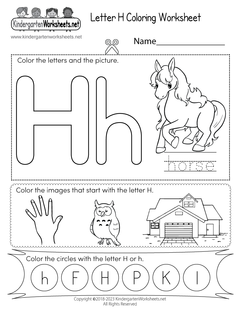 Letter H Coloring Worksheet Free Printable Digital U0026 PDF