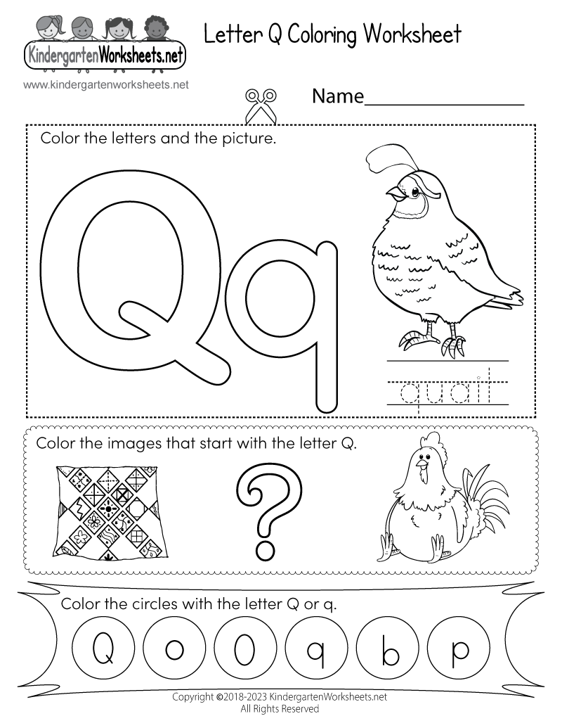 Letter Q Coloring Worksheet Free Printable Digital U0026 PDF