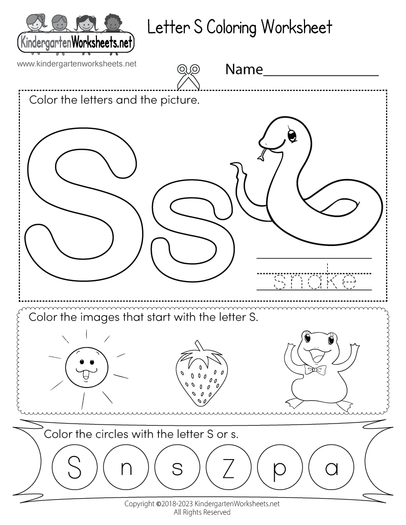 Letter S Coloring Worksheet Free Printable Digital U0026 PDF