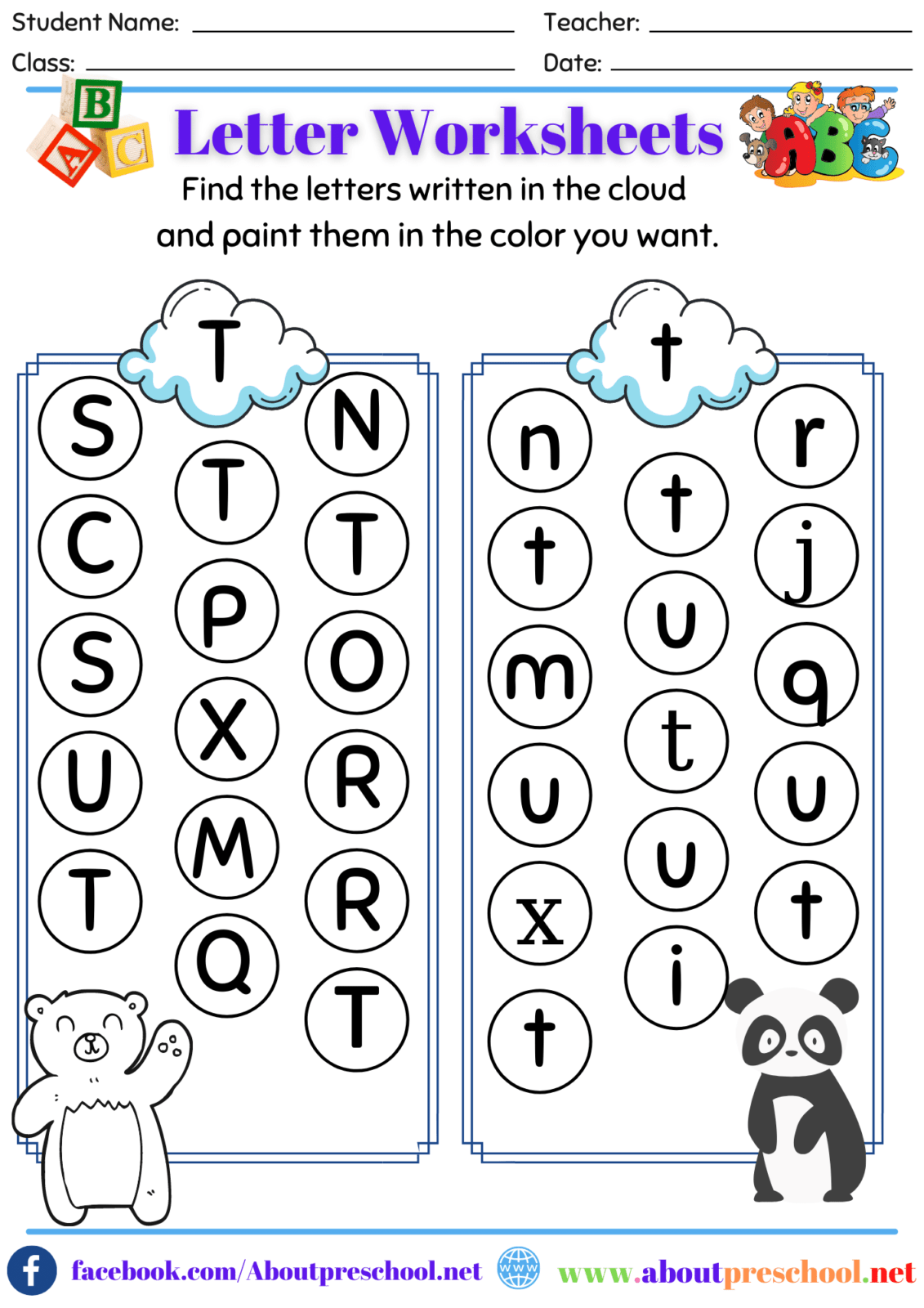 Letter T Worksheets Archives About Preschool