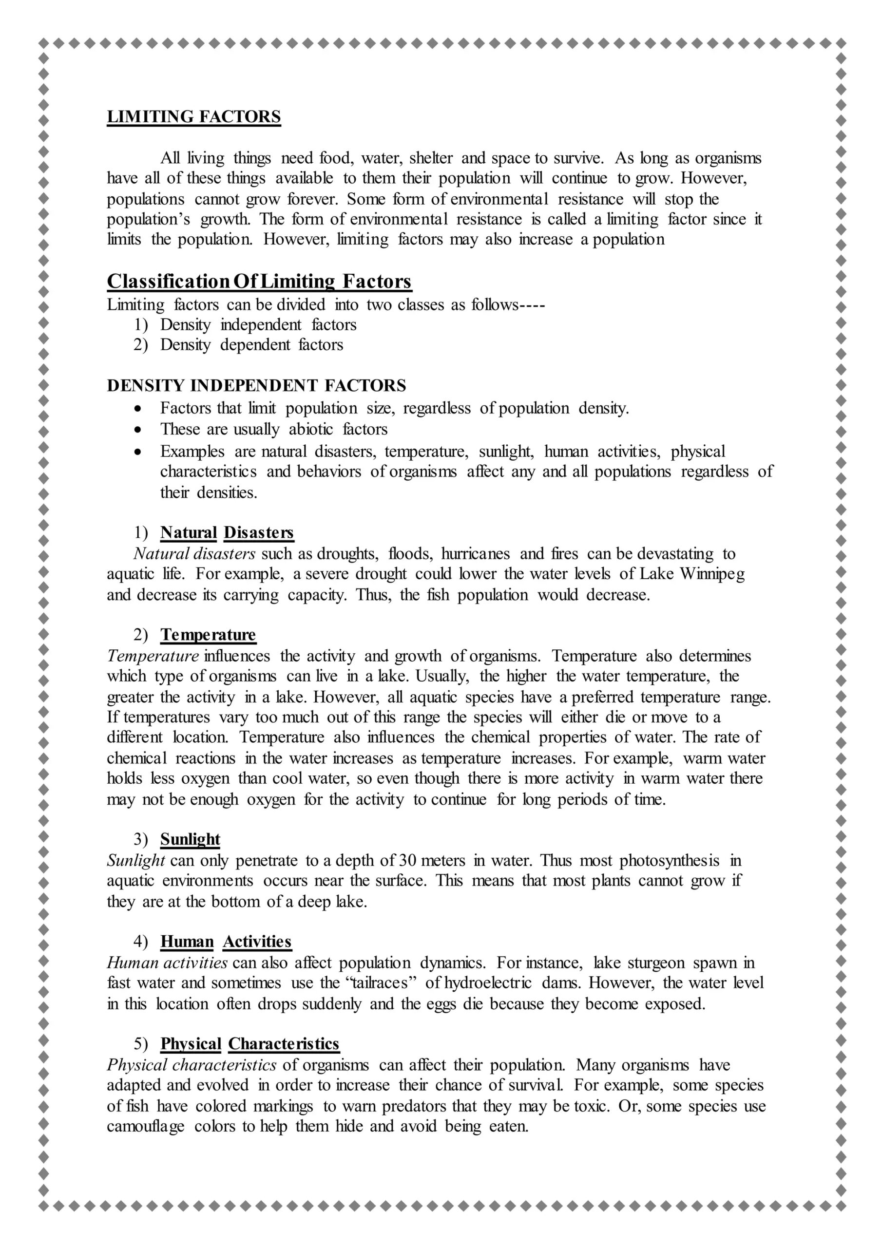 Limiting Factors DOCX