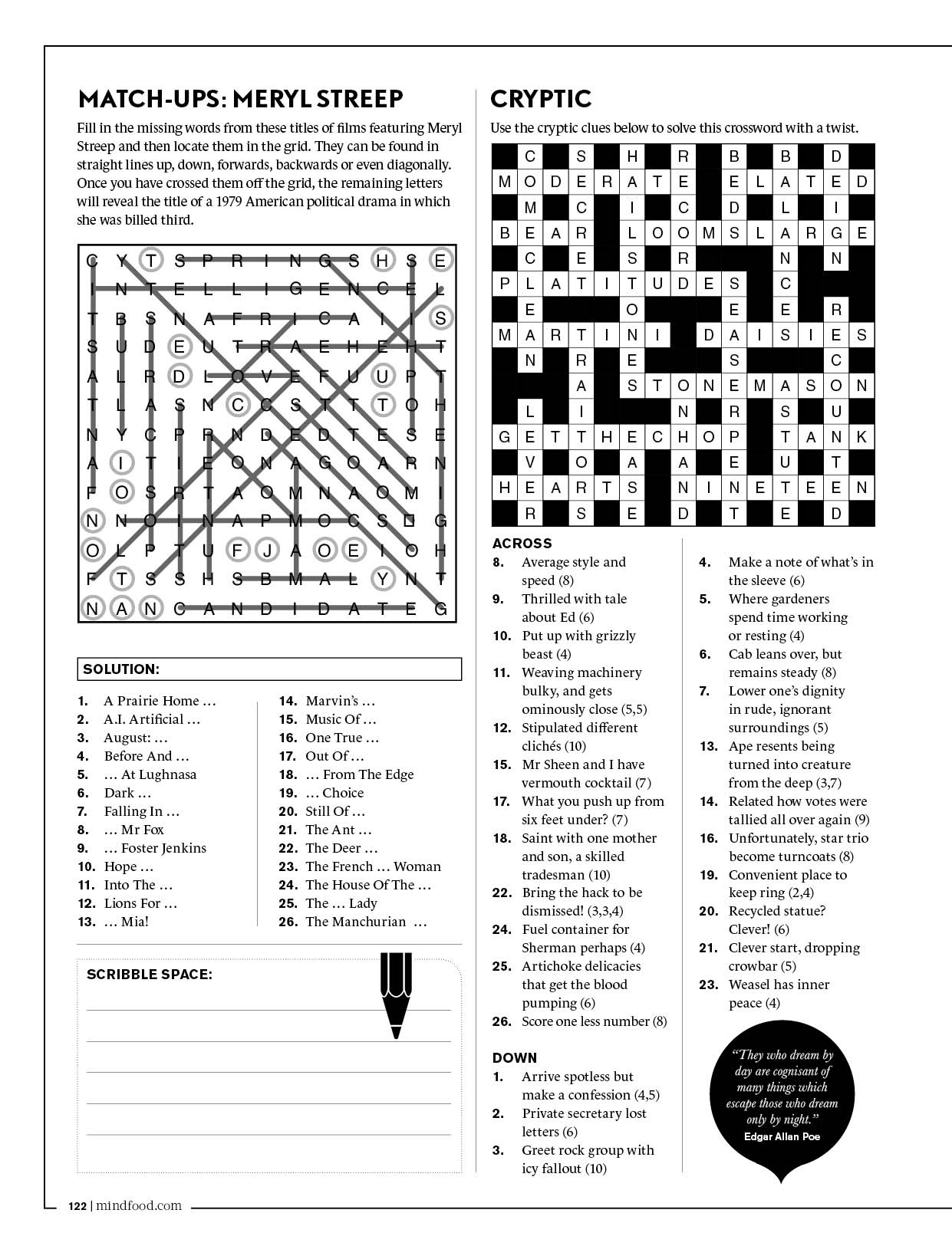 MiNDFOOD Puzzles Free Daily Crosswords Sudoku Word Search And More