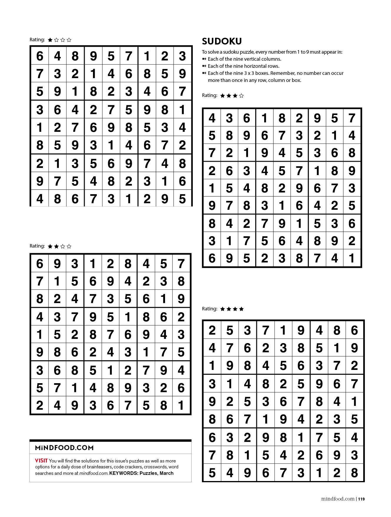 MiNDFOOD Puzzles Free Daily Crosswords Sudoku Word Search And More