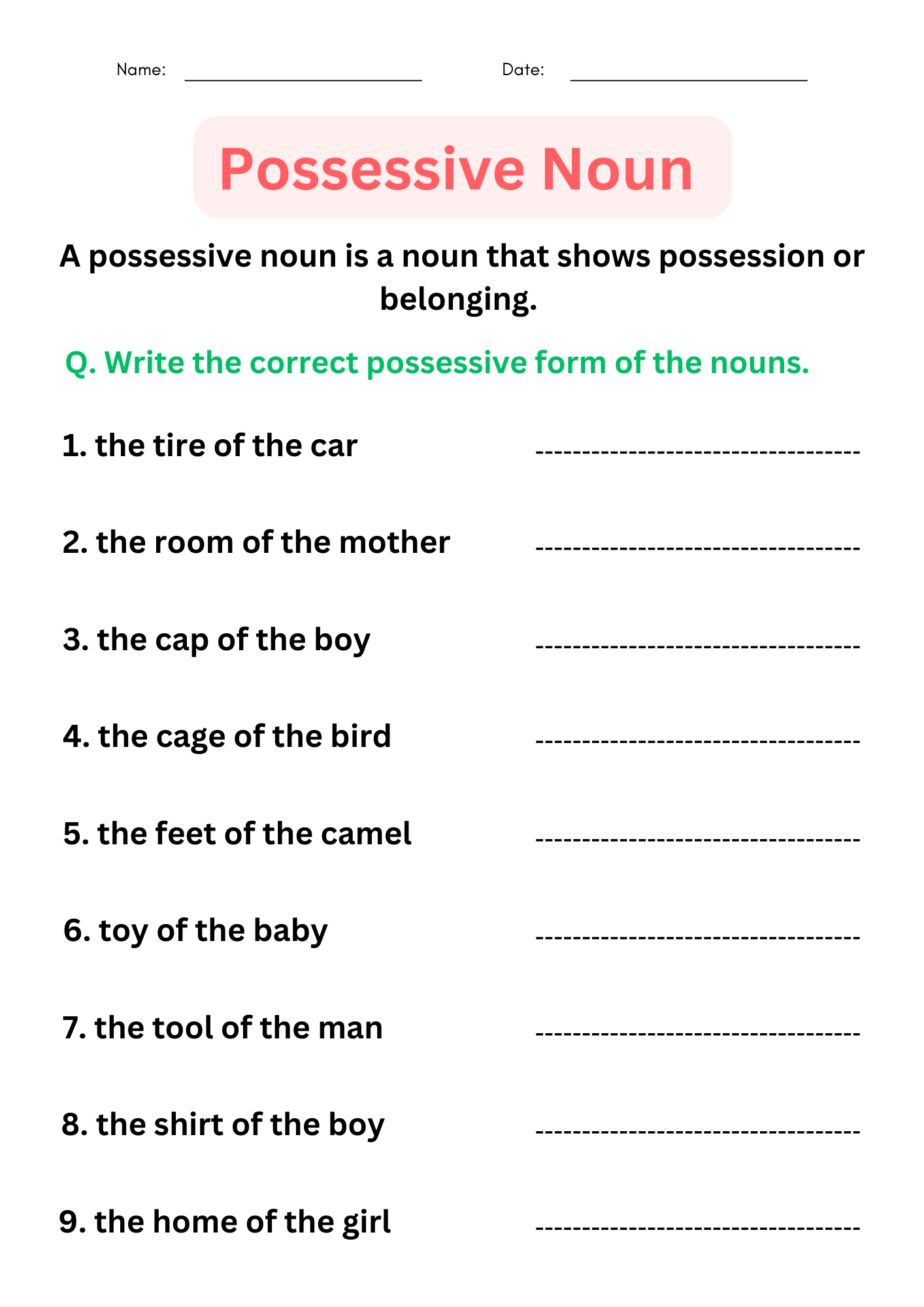 Possessive Nouns Worksheets With Answers Digital And Printable For Grade 4 5 Teaching Resources Possessive Nouns Worksheets With Answers Digital And Printable For Grade 4 5 Teaching Resources