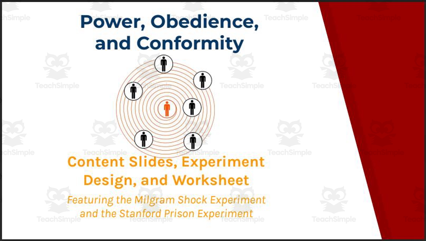 Power Obedience And Conformity Lesson Slides And Worksheet 
