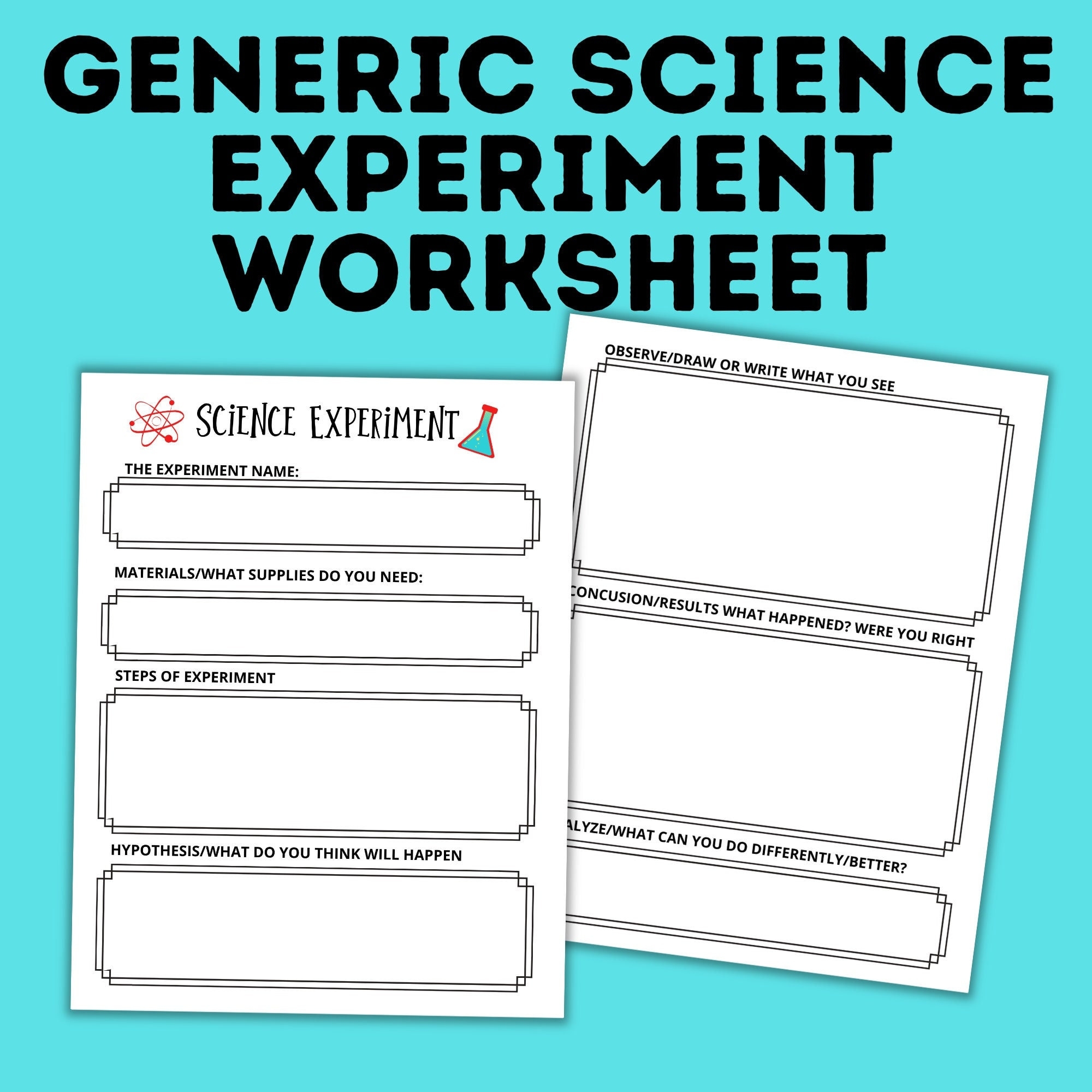 Science Worksheet Science Experiment Worksheet STEM Activity Science For Kids Science Activities Scientific Method