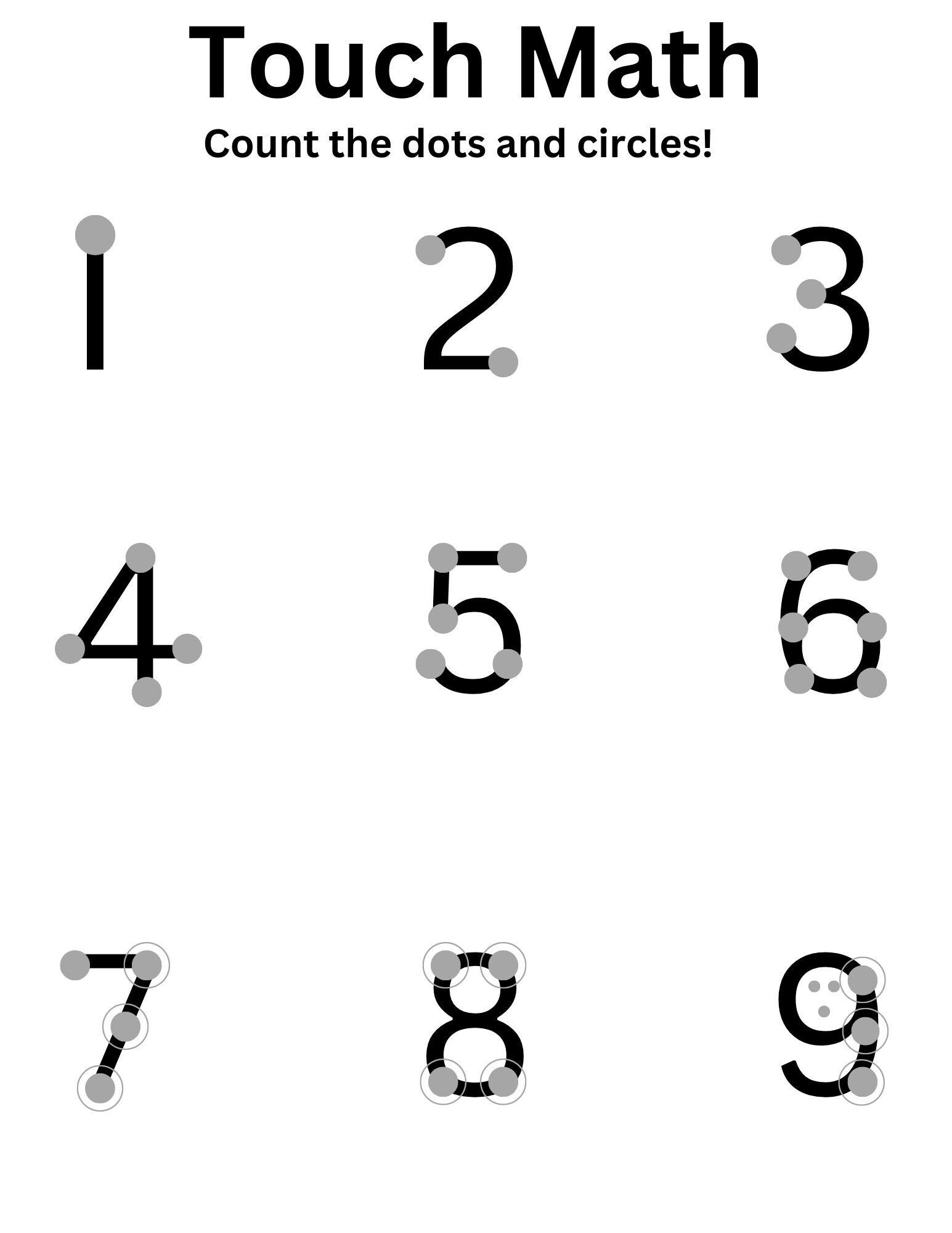 Subtraction Touch Points Math Worksheets Library