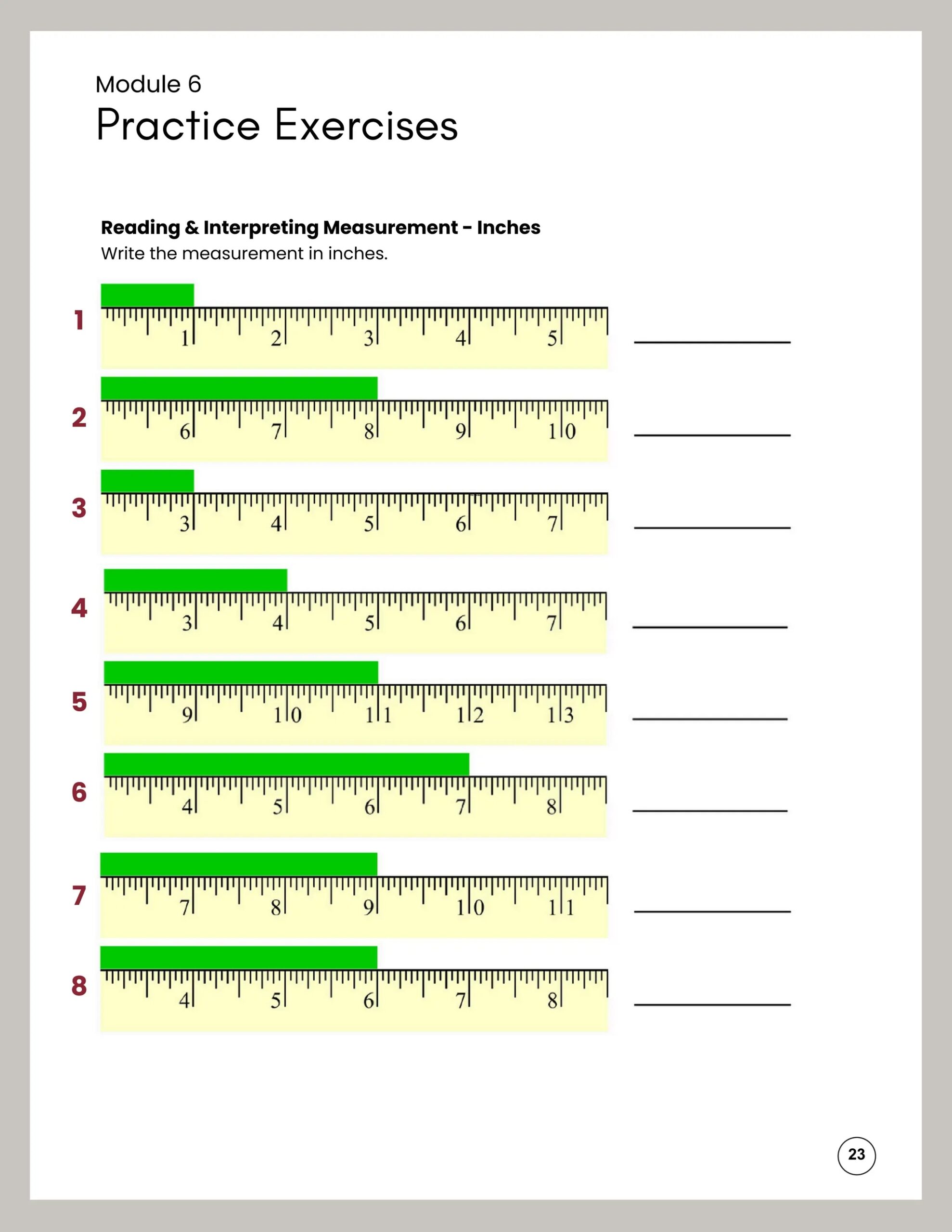 Tape Measure Training U0026 Practice Assessments pdf