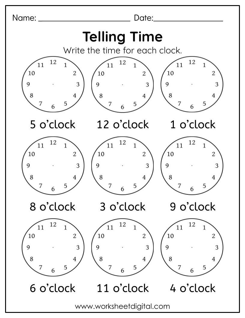 Telling Time Worksheet Digital U0026 Analog Clock Practice PDF Etsy