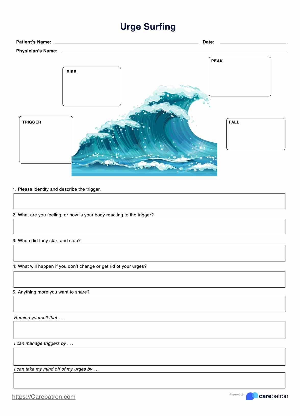 Urge Surfing Worksheet