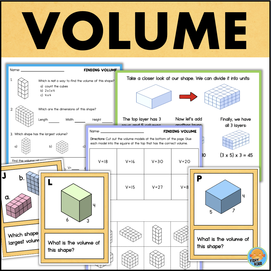 Volume Of Rectangular Prisms Math Worksheets U0026 Task Cards Made By Teachers