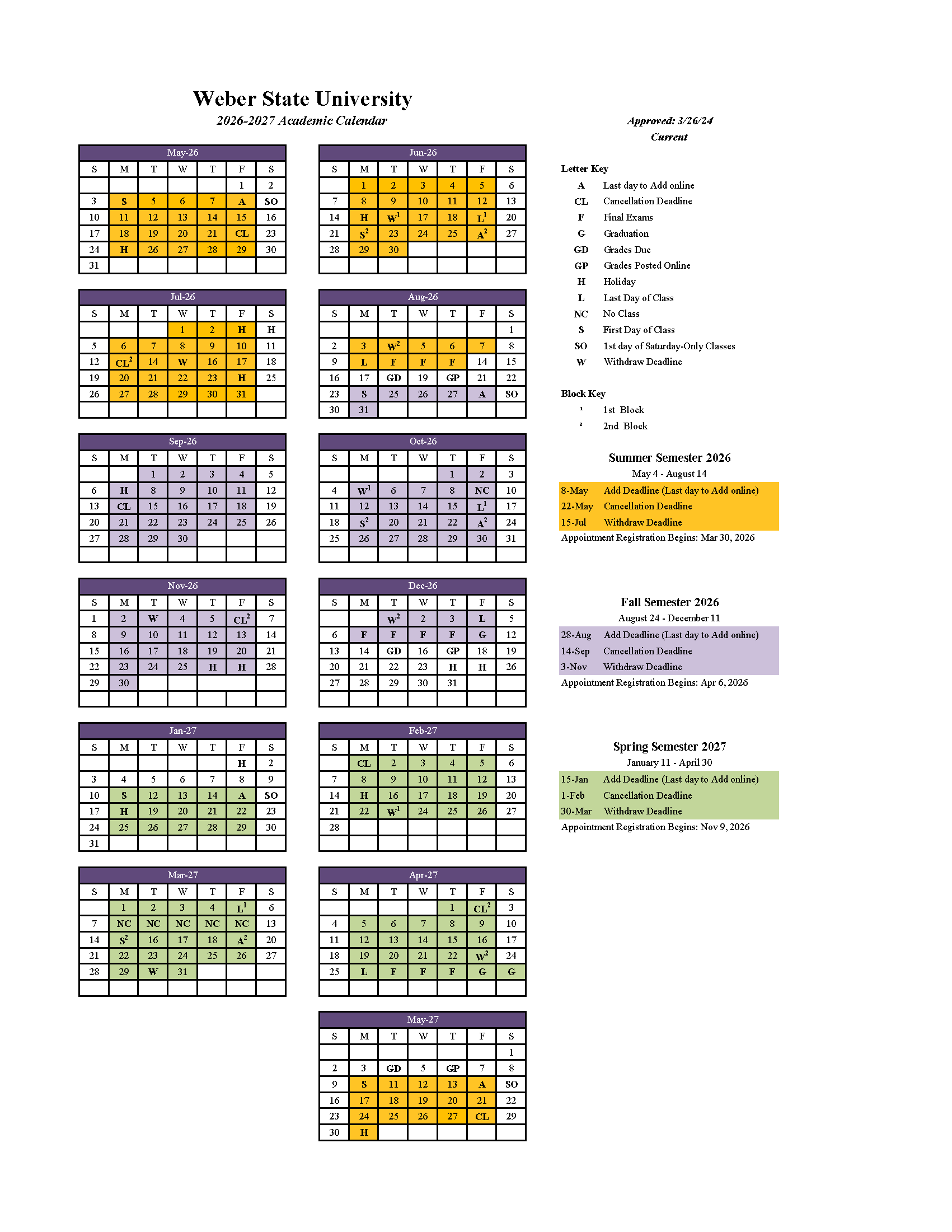 2026 2027 Academic Calendar