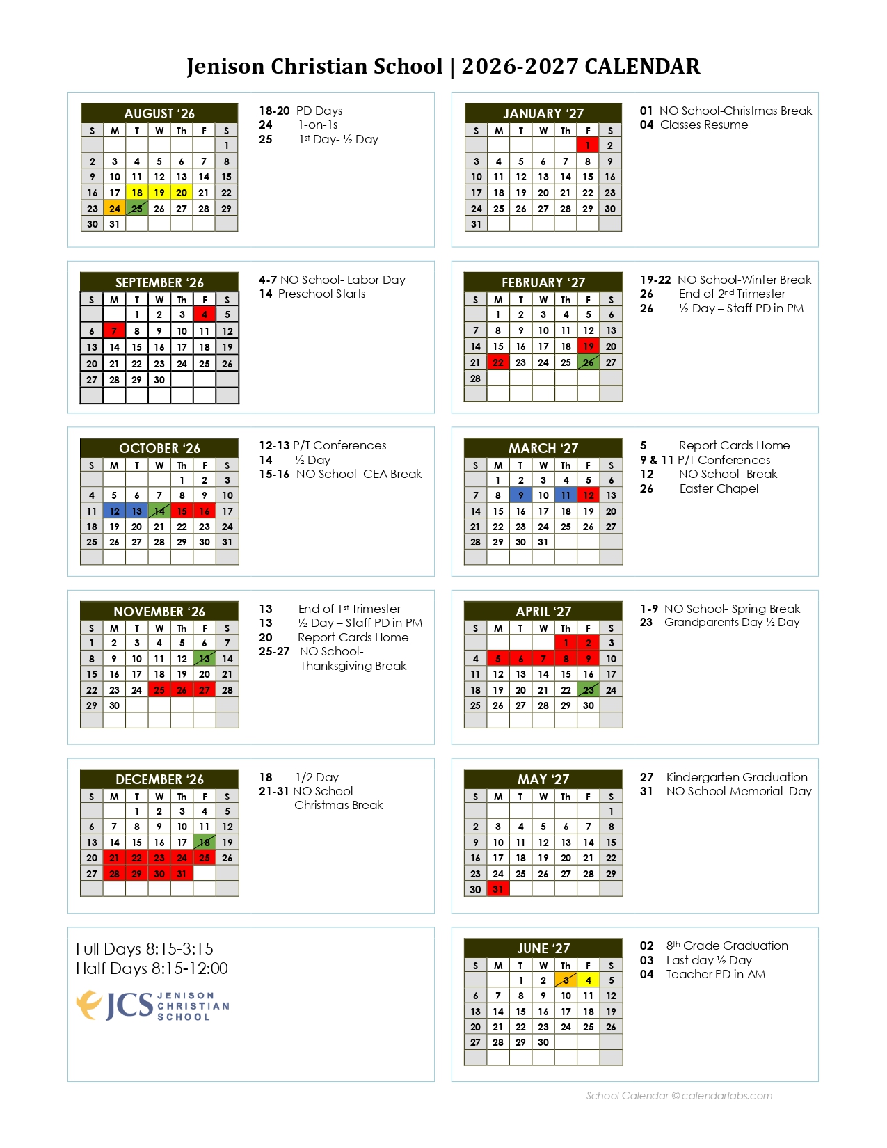 2026 2027 Calendar cfm