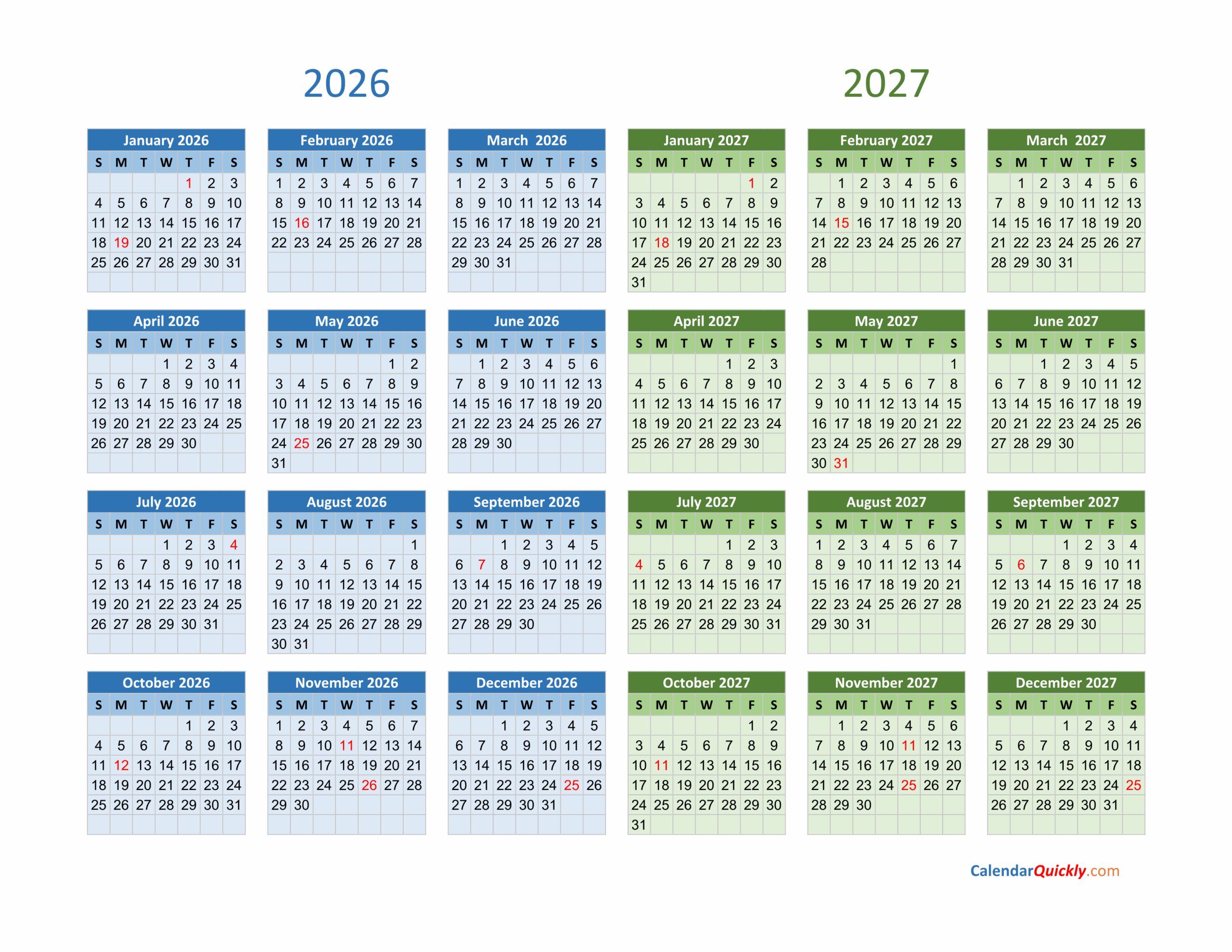 2026 2027 Calendar