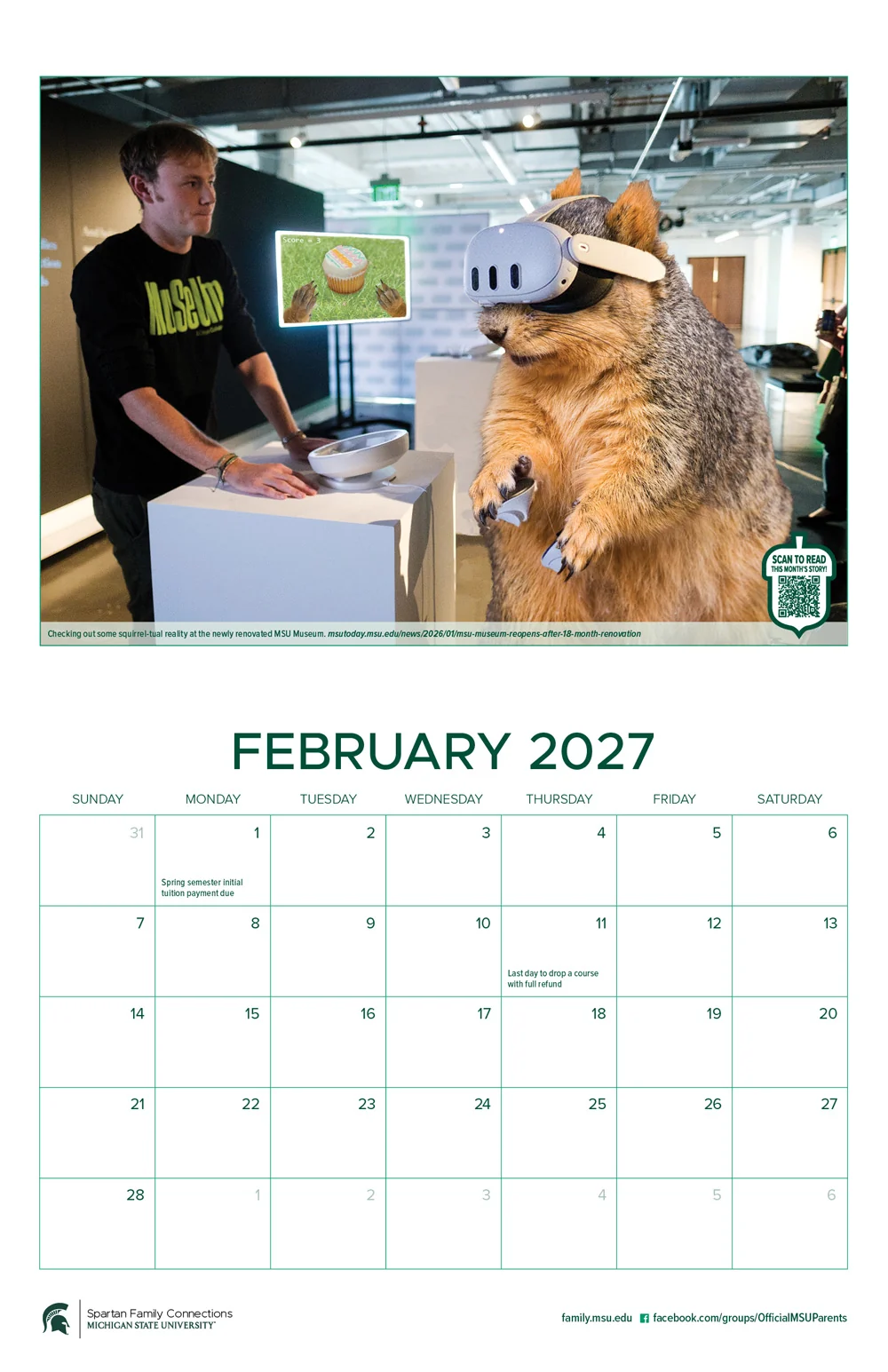 2026 2027 Spartan Family Calendar