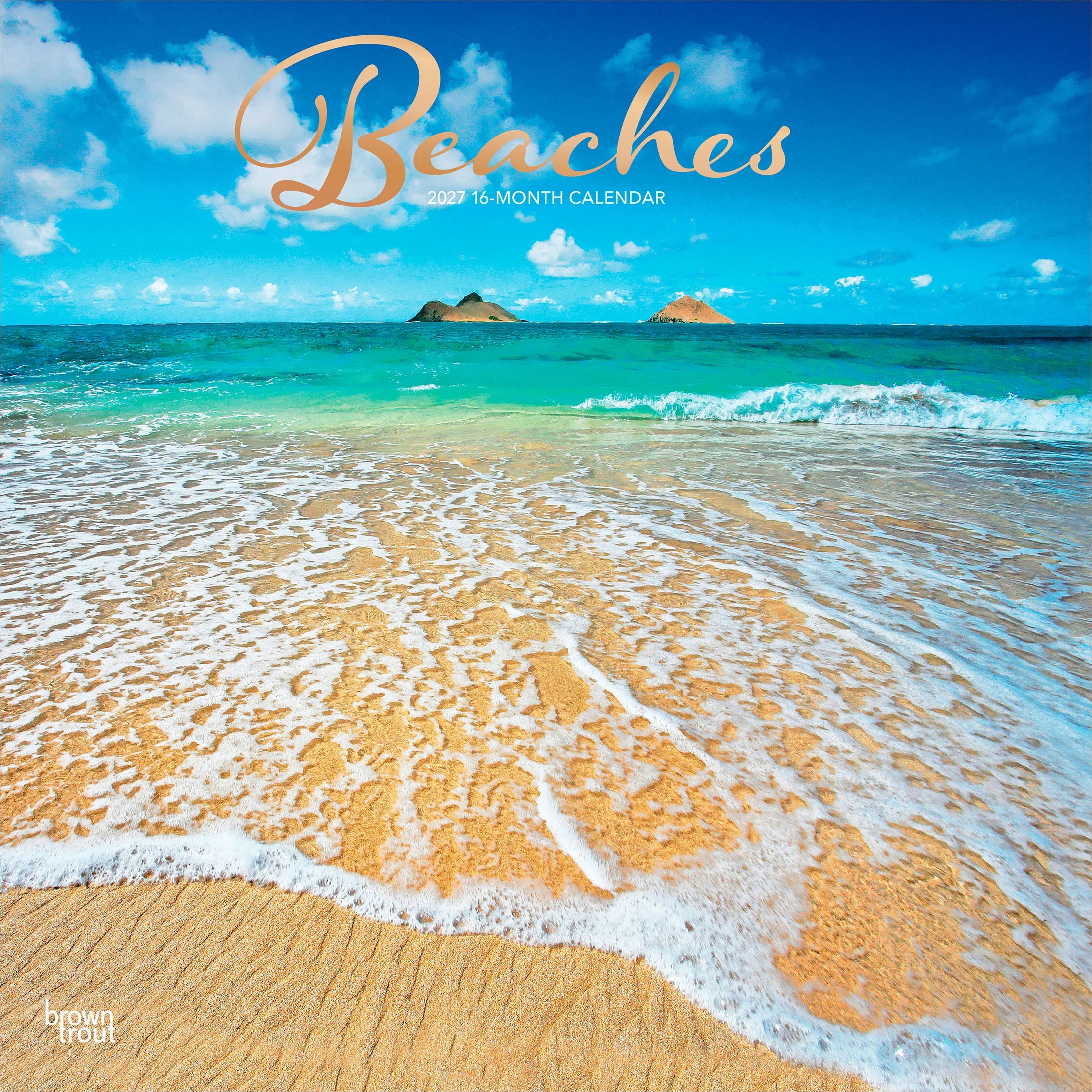 Beaches 2027 12 X 24 Inch Hanging Monthly Square Wall Calendar Foil Stamped Cover Plastic Free Paperback 9798330711628