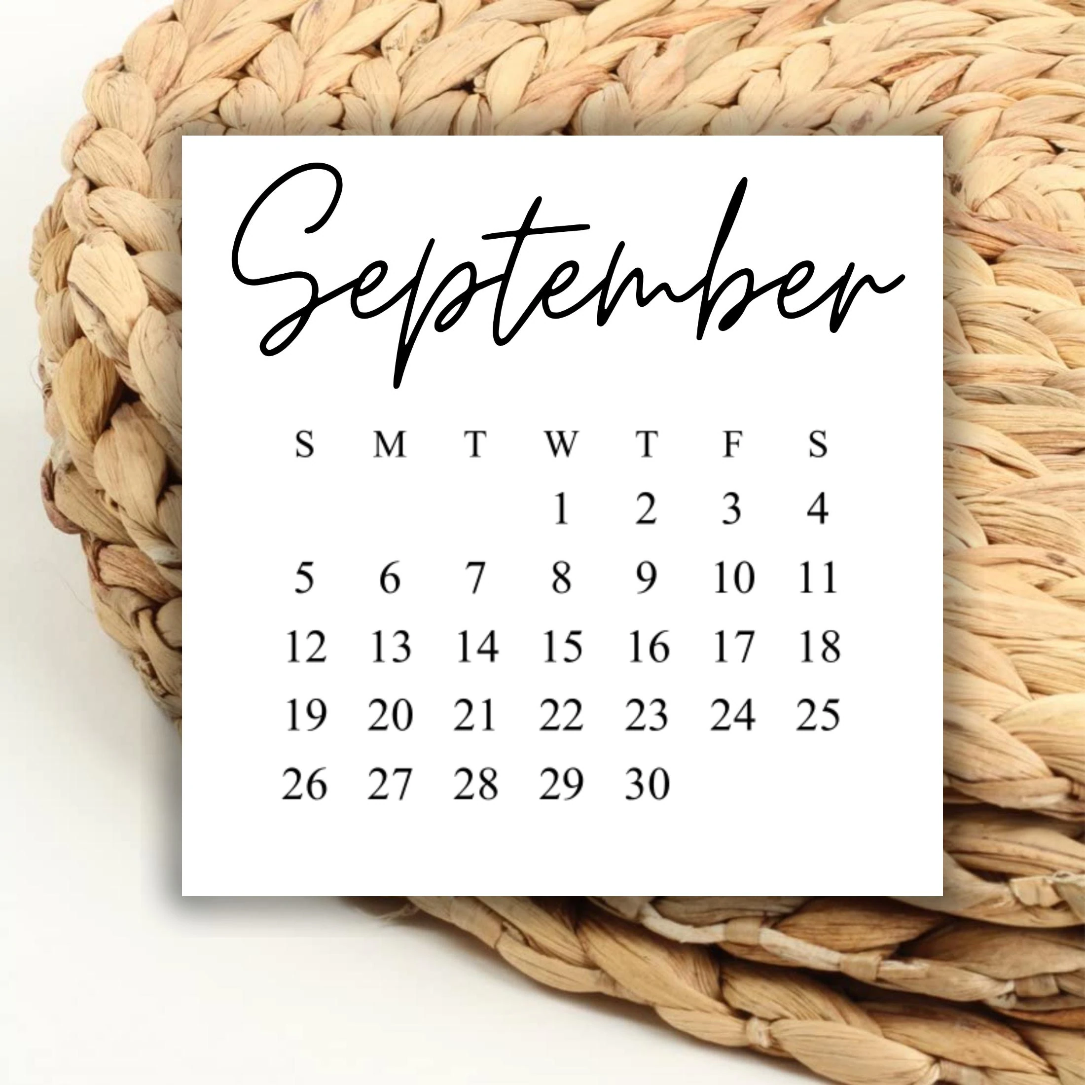 Digital 2027 September Square Calendar