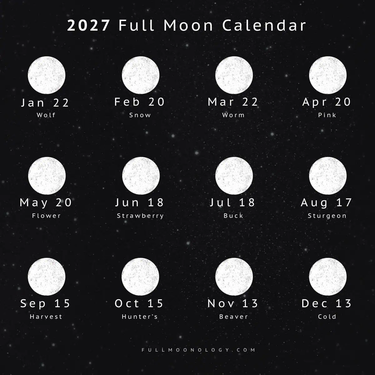 Full Moon Calendar 2027
