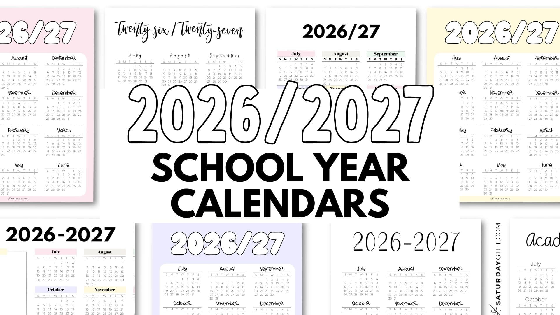 Printable School Calendar 2026 2027