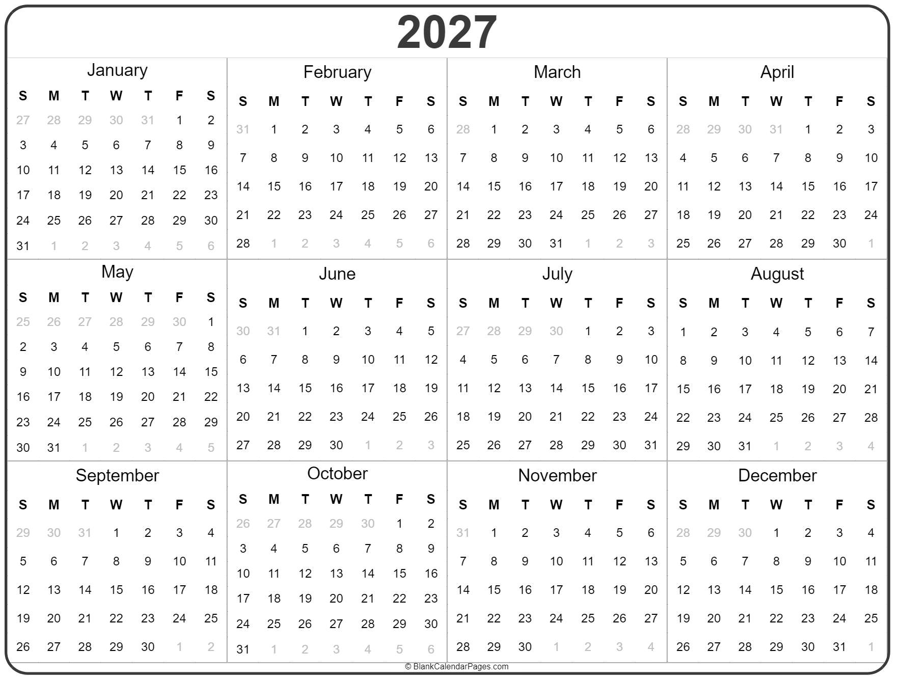 Yearly Calendar Yearly Calendar